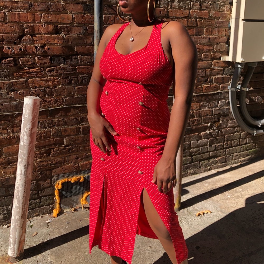 Red and White Polka Dot Dress